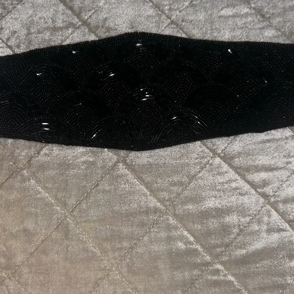 Vintage NOS Anne Klein Black Beaded Belt-Small - Picture 11 of 11